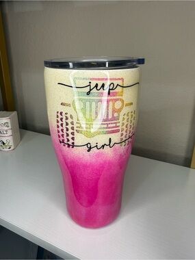 Yeti Ombre Pink & Cream Jeep Girl Stainless Travel Tumbler